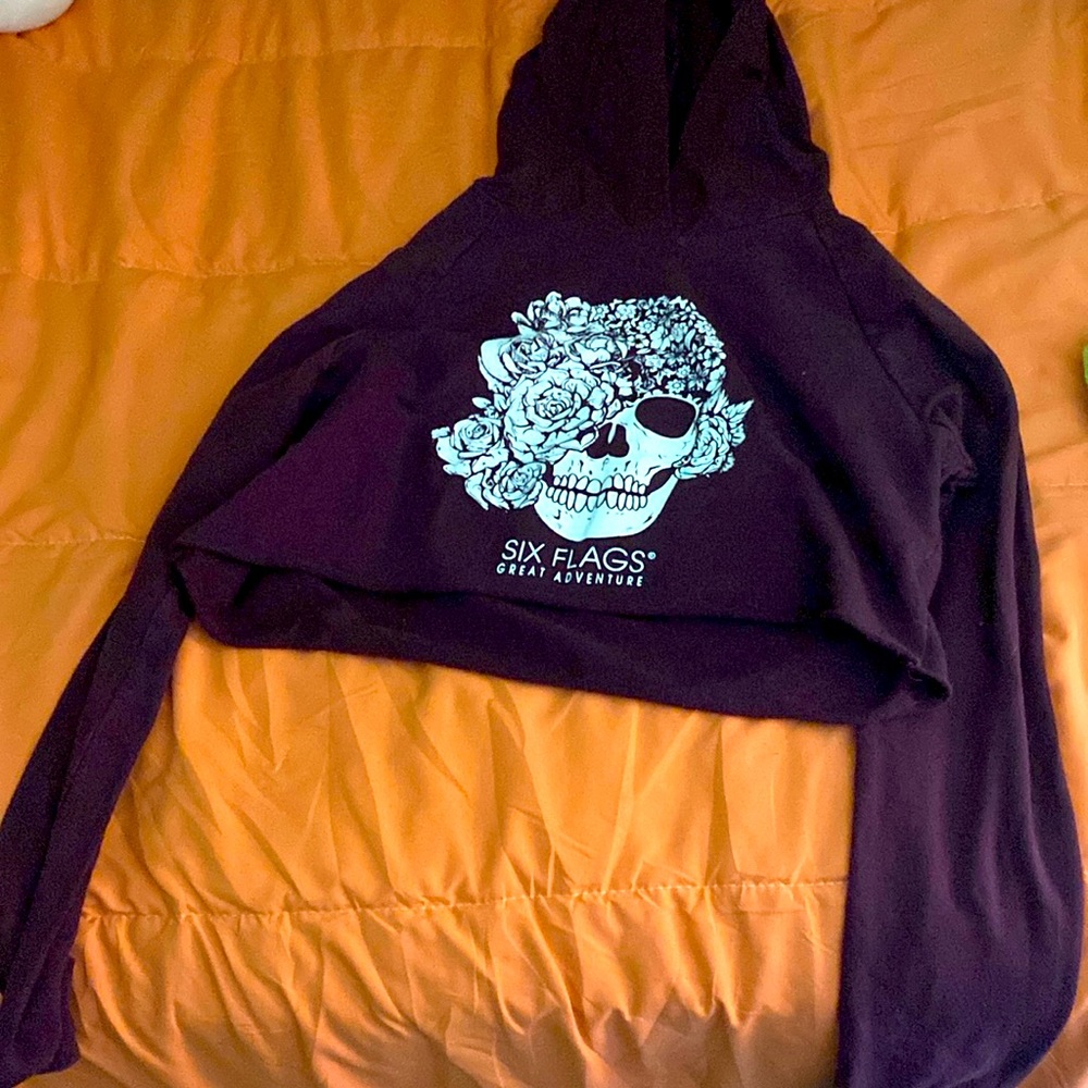 Six Flags Great Adventure cropped hoodie size small